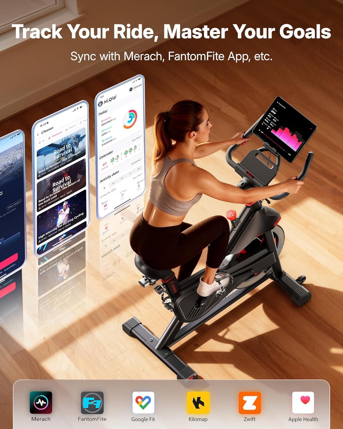 MERACH S38 Home Exercise Bike Quiet Stationary Fitness Bicycle Workout Fullbody