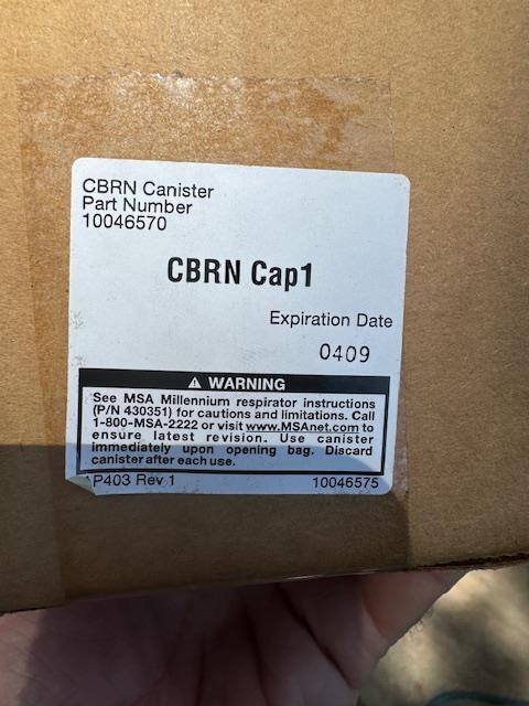 MSA CBRN Cap 1 Gas Mask Air Filter Canister Factory Sealed 10046570