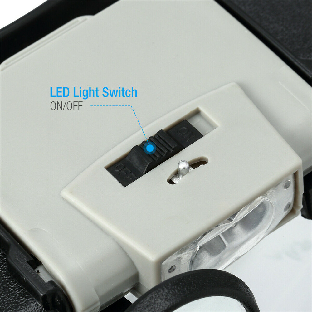 Jewelers Head Headband Magnifier LED Illuminated Visor Magnifying Glasses Loupe