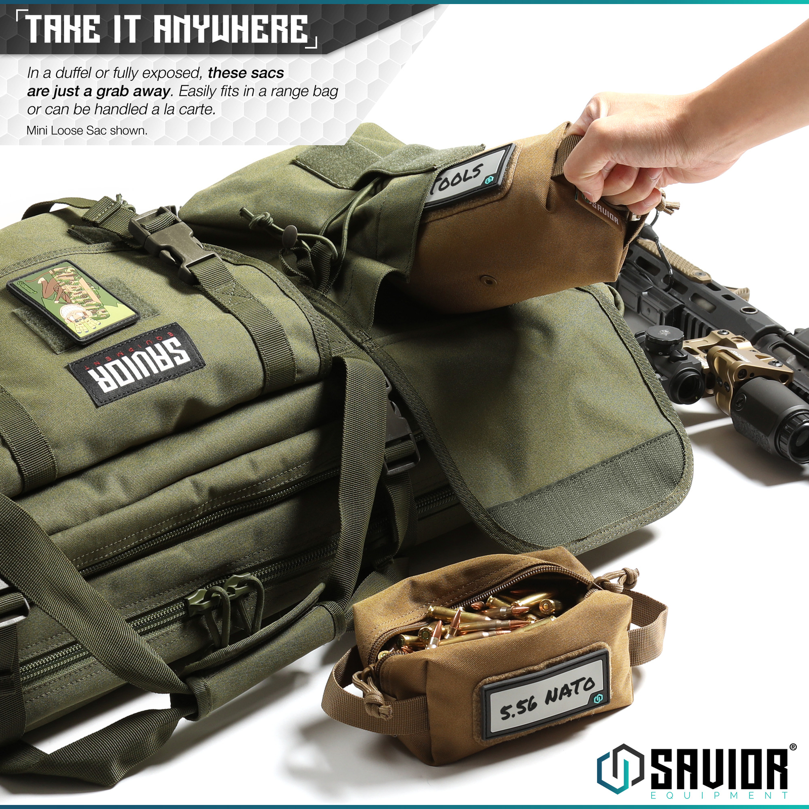 SAVIOR 4X Mini Loose Sacs Tactical Rifle Ammo Pouch Bag