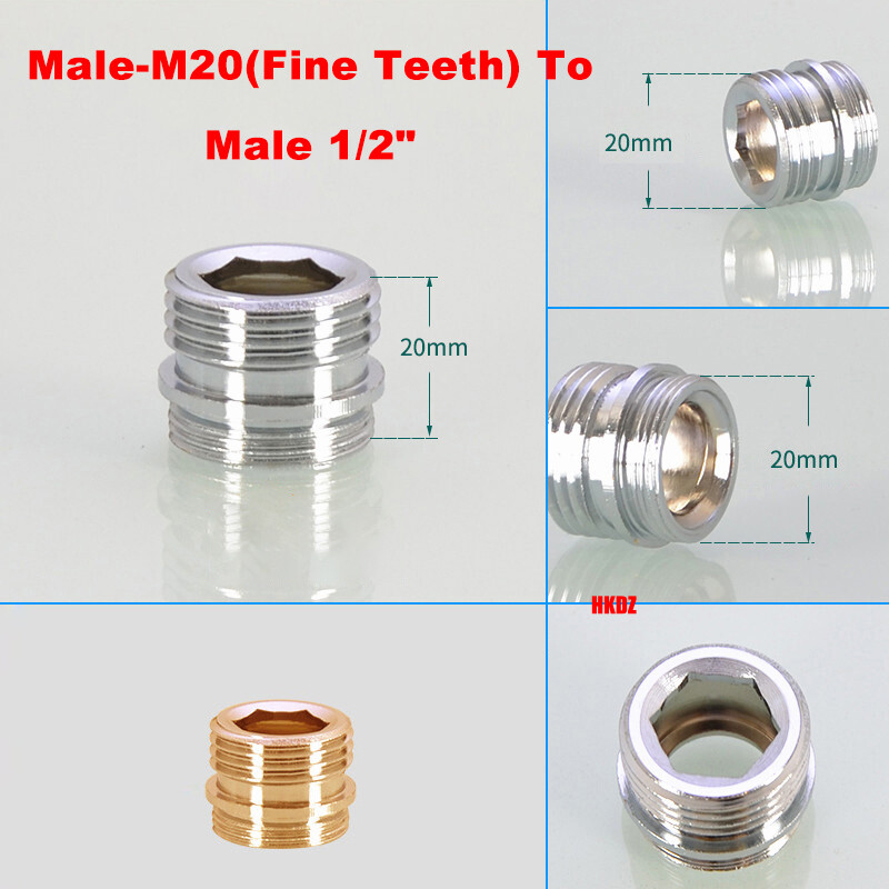 M20 M22 M24 to 1/2" Brass Faucet Adapter Purifier Aerator Water Tap Connectors