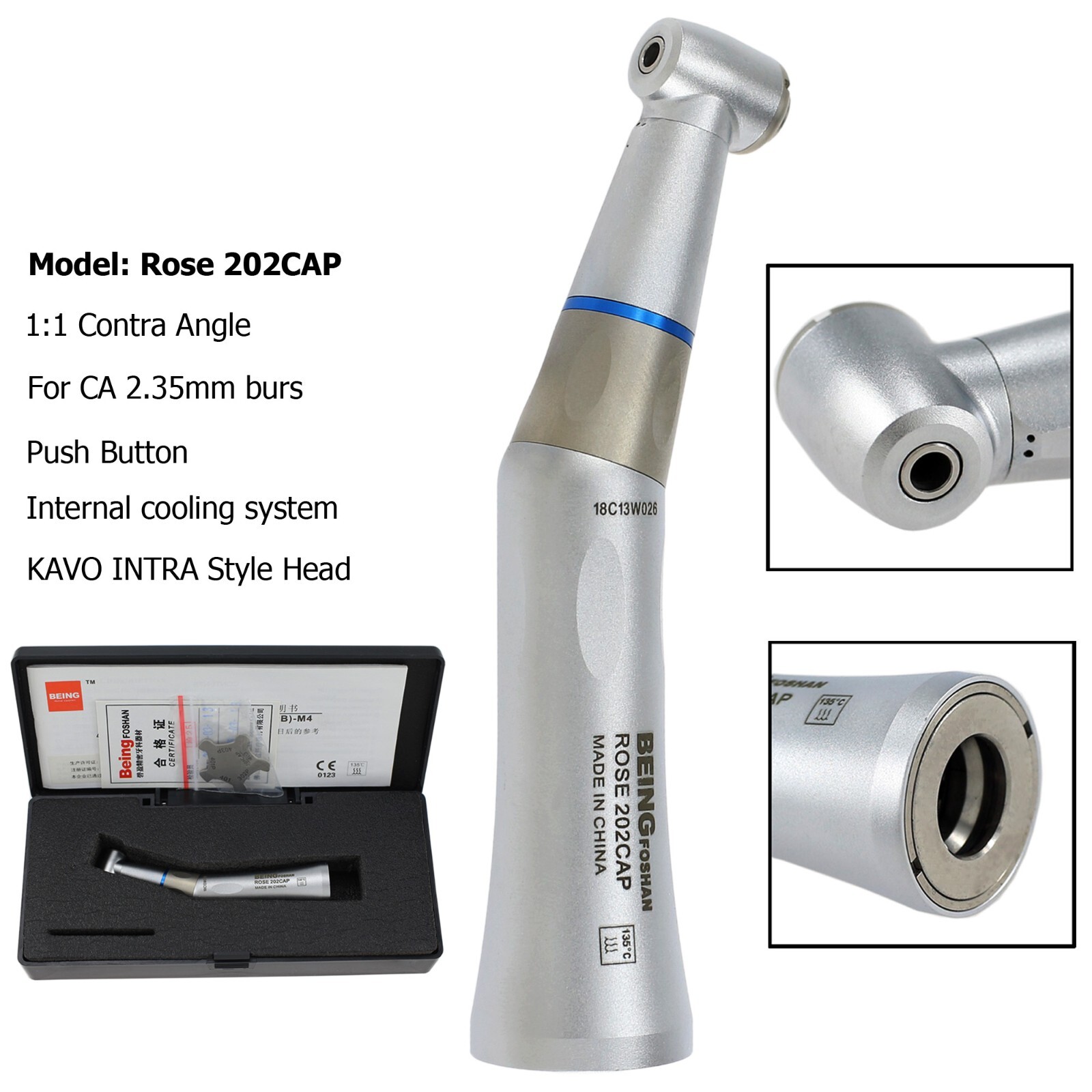 BEING COXO Dental Contra Angle Straight Handpiece Slow Speed Air Motor KAVO NSK