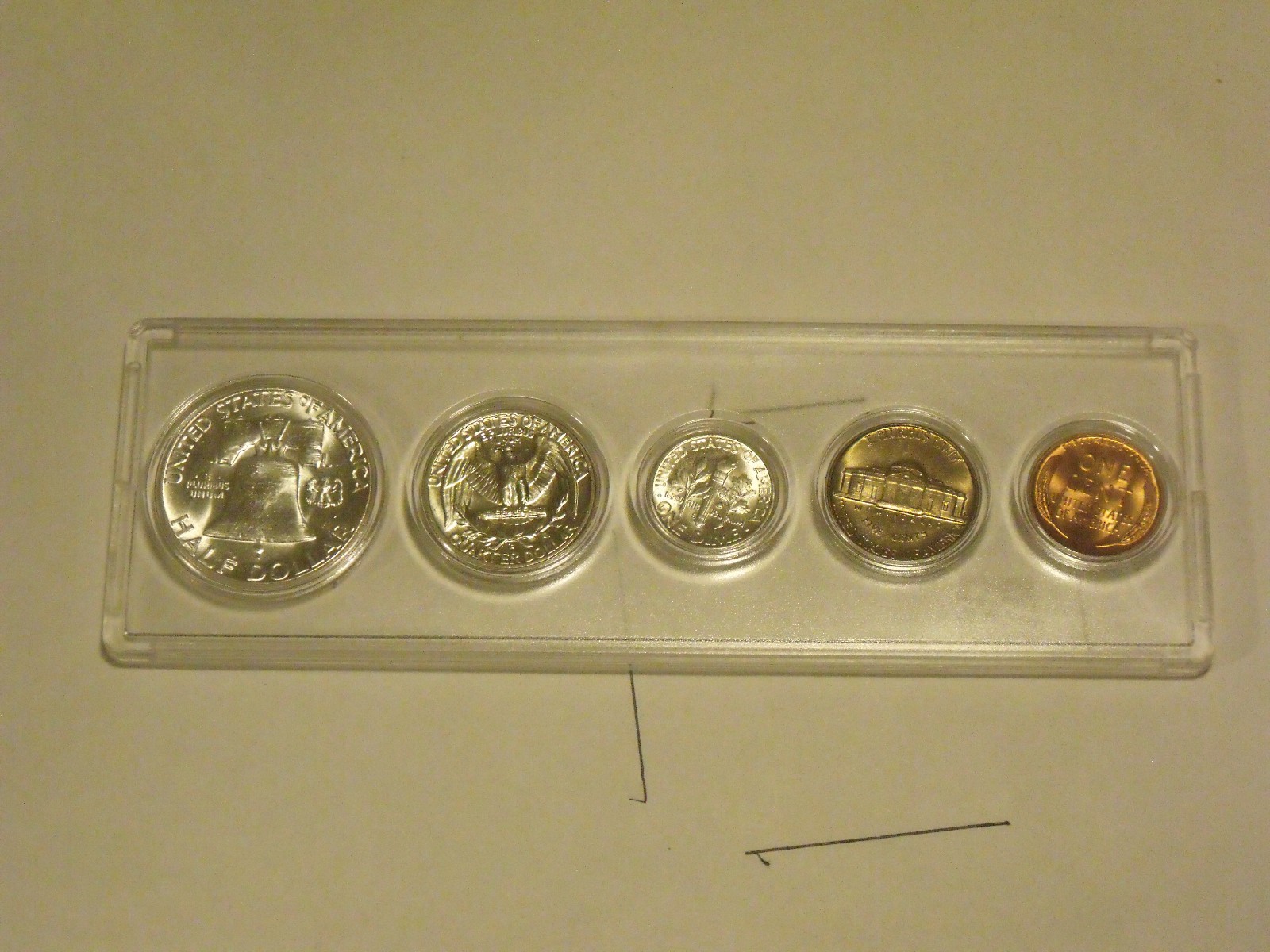 SILVER 1955 Mint/ Birth Year Set Brilliant Uncirculated w/Franklin half #5