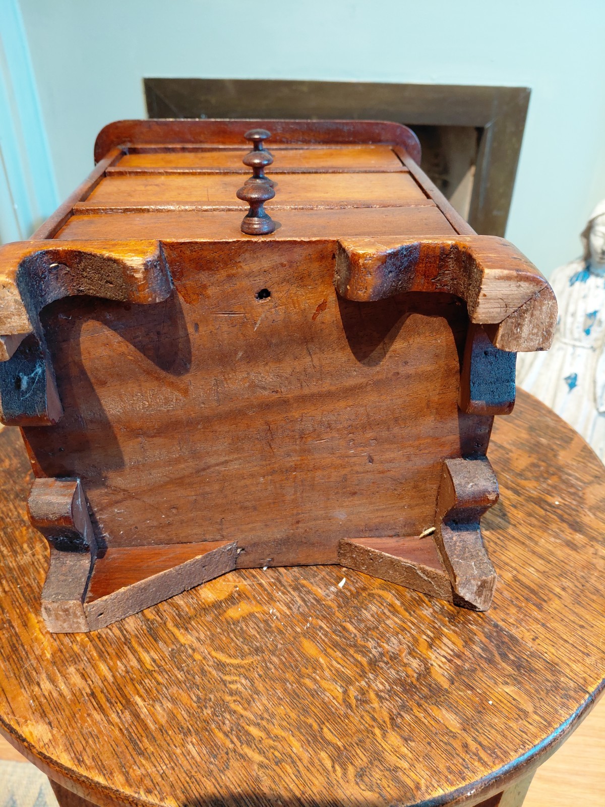A Victorian Apprentice Piece Chest Of Drawers, Desktop 3 Drawers In Mahogany.