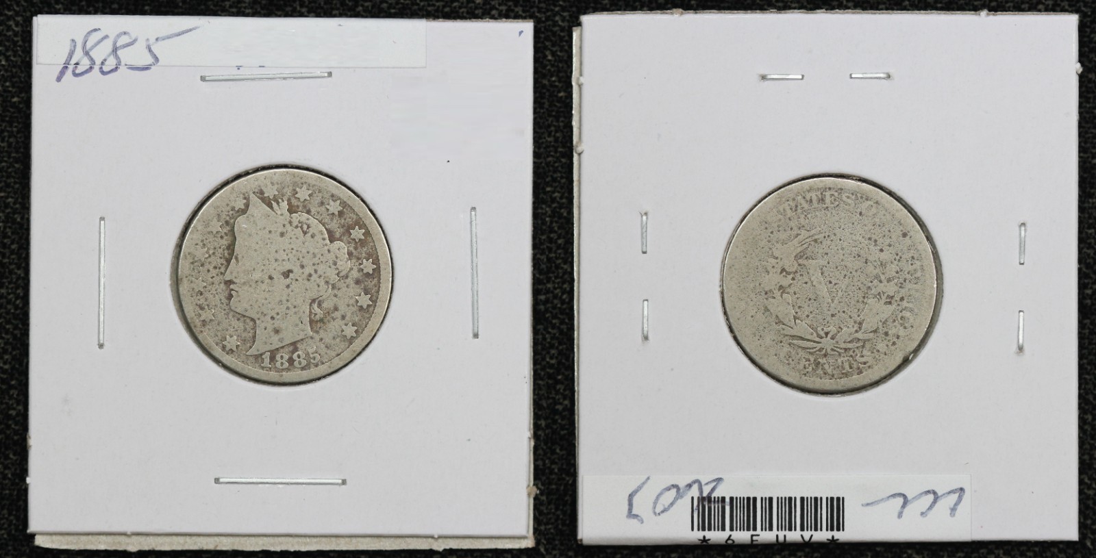 1885 Liberty Nickel Key Date 6FUV