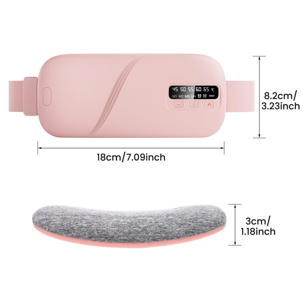 Electric Heating Menstrual Vibration Pad Belt For Period Pain Relief Cramps USB