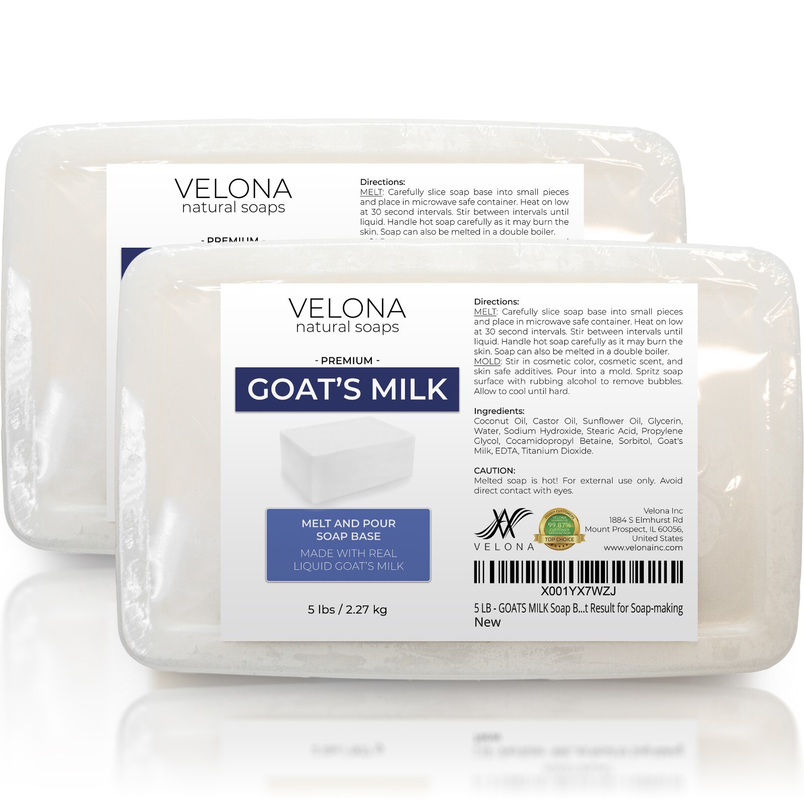 10 LB - GOATS MILK Soap Base by Velona | SLS/SLES free | Melt and Pour