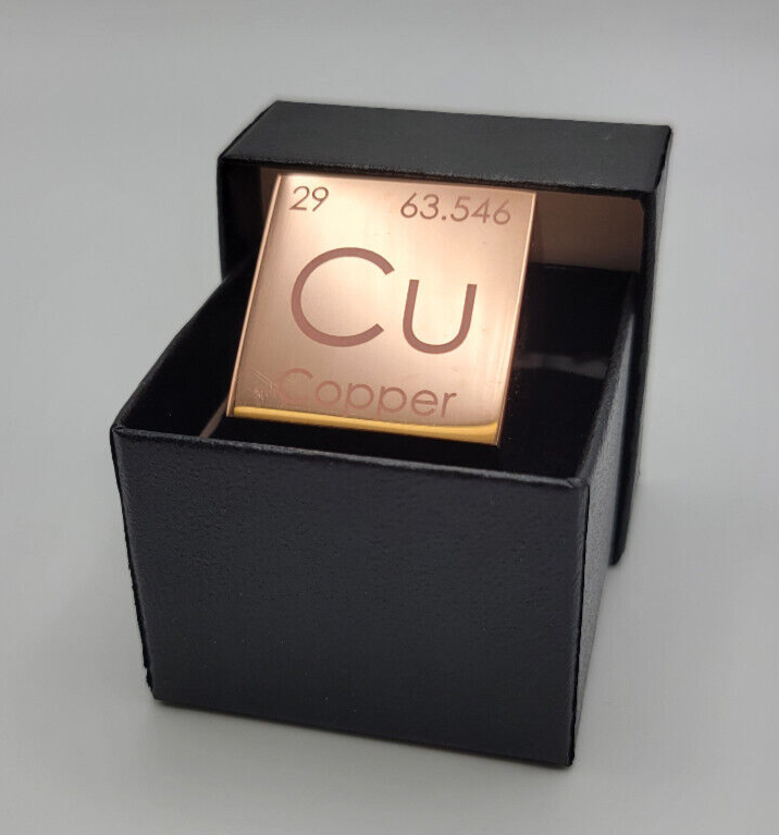 Copper (Cu) Element Cube 99.99% Pure 1"x1"x1" Polished Free Shipping-MADE IN USA