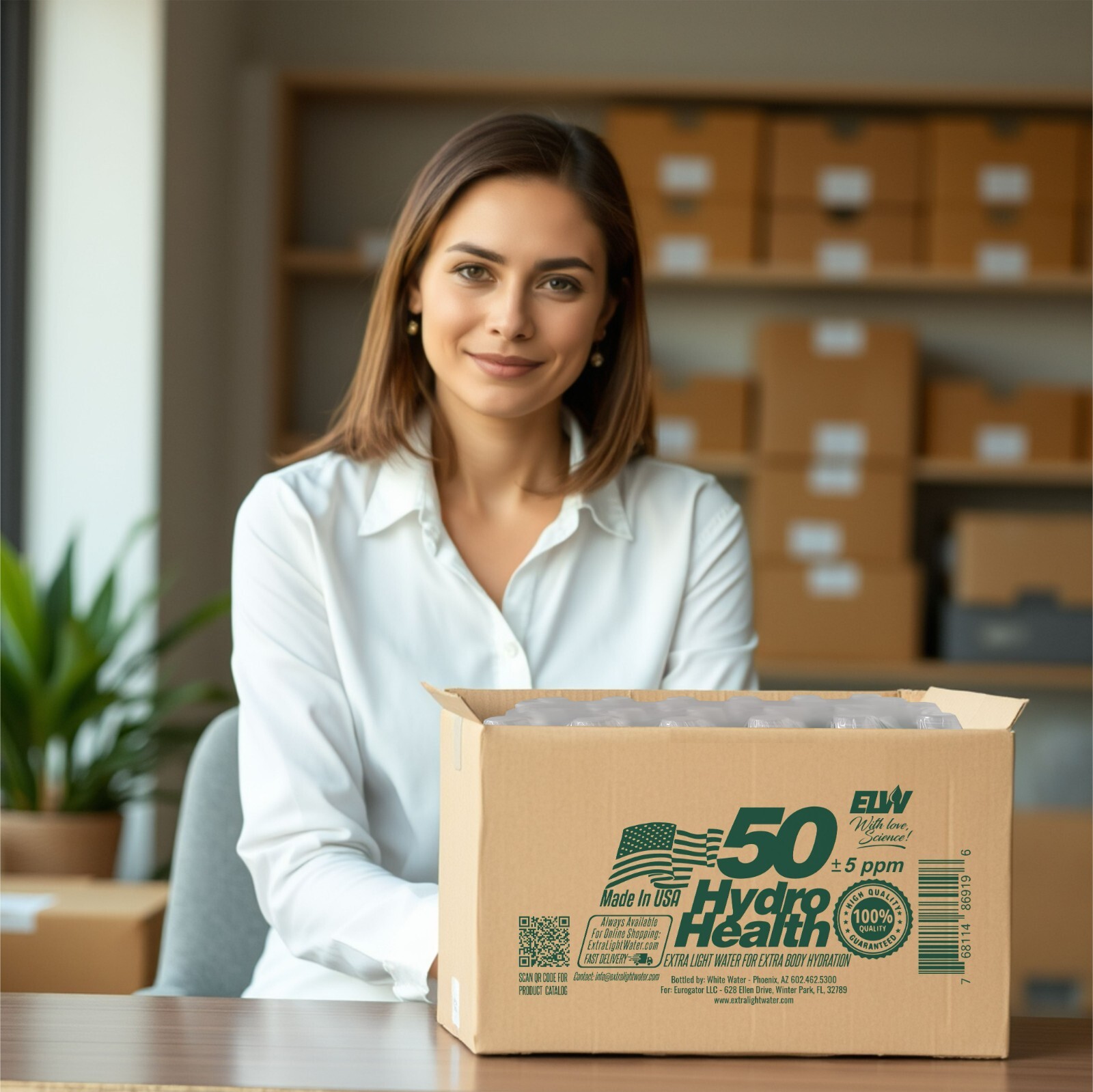 Deuterium Depleted Water 50 ppm Hydro Health 24 pcs x 500ML,free S&H to Cont.US