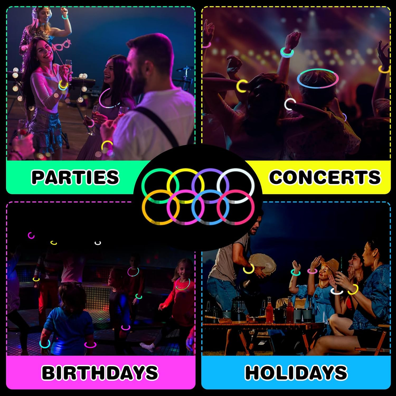 86 PCS Ultra Bright Glow Sticks, 8 Inch Glow Sticks Bulk Party Pack, Light up St