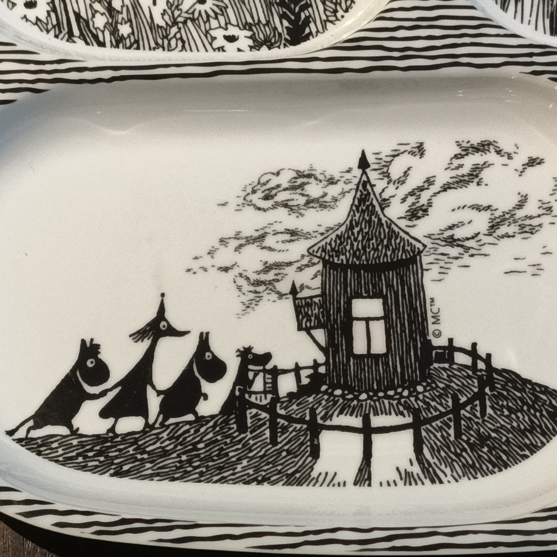 Moomin Characters Kids Melamine Divided Plate Tray 4 Compartment Ratt Start