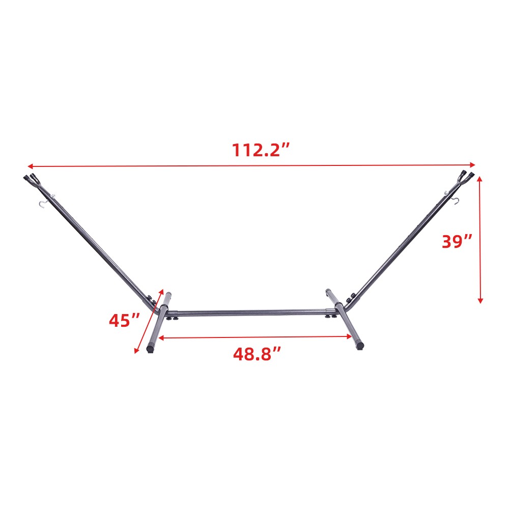 Garden 9FT Steel Hammock Stand Adjustable Hooks Carrying Bag 250 lbs Capacity
