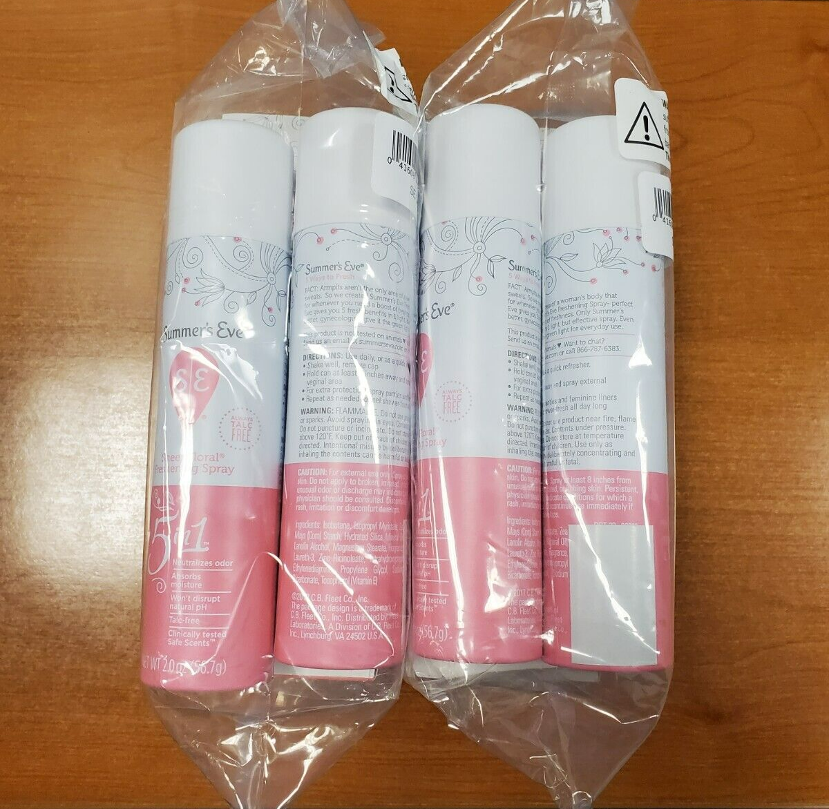 8 Pk: Summer's Eve Sheer Floral (4 Boxes of 16 Wipes) & (4 Cans of Spray) F