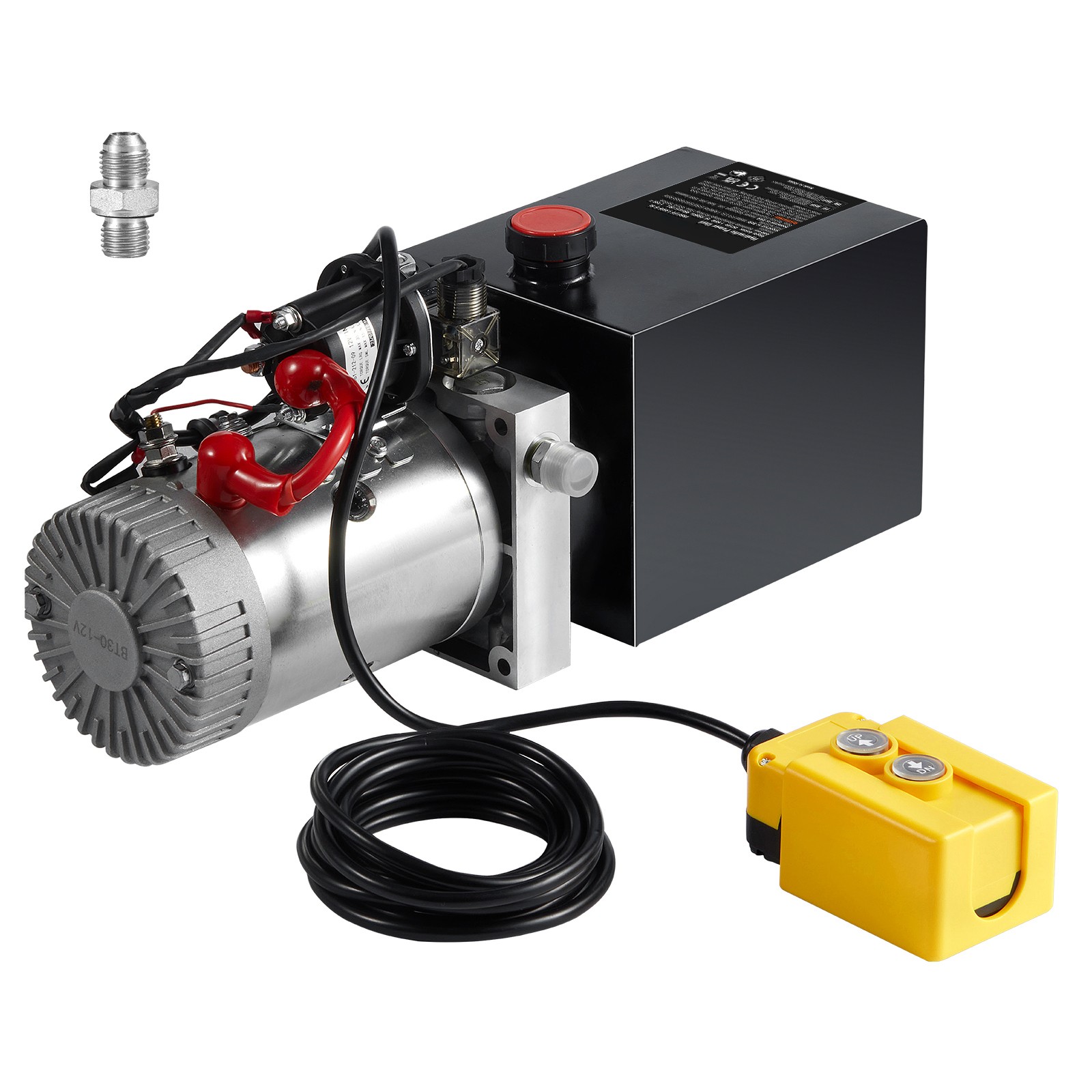 Hydraulic Pump 8 Quart (2 Gal) Single Acting Dump Trailer Pump Power Unit DC 12V