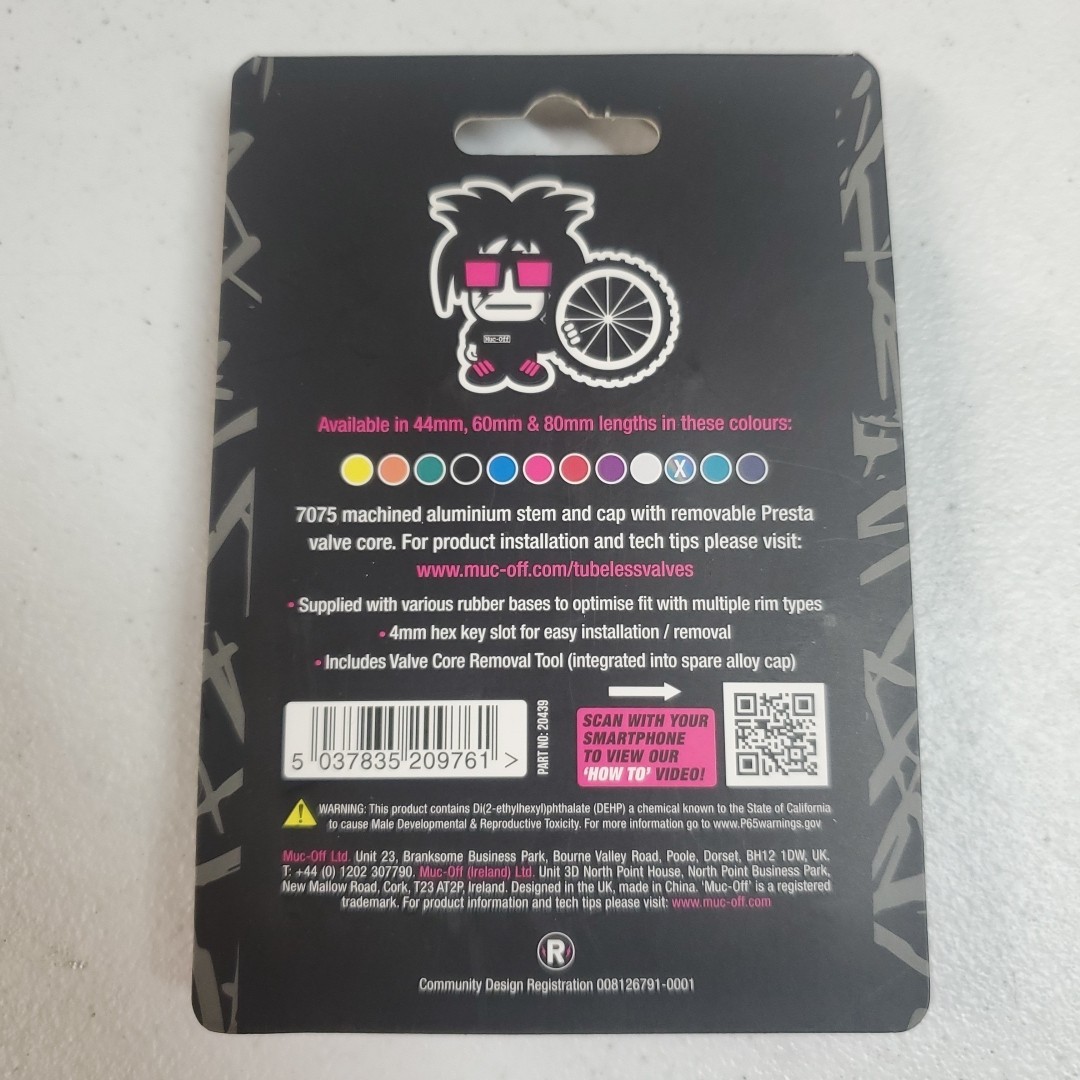 Muc-Off Tubeless Valves/60mm/Iridescent Rainbow V2 Aluminum Easy To Fit
