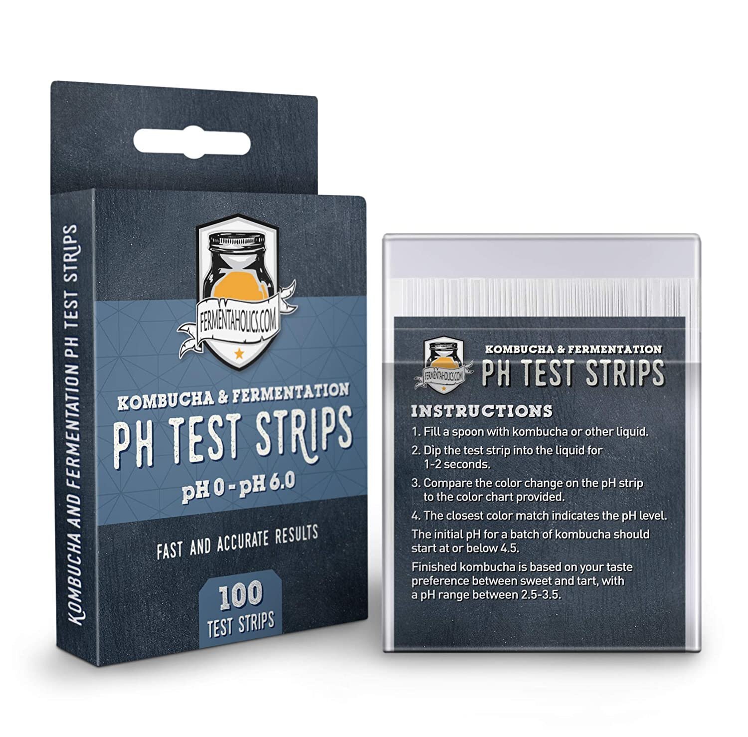 Fermentaholics Instant pH Test Strips pH Range 0-6 100 Tests pH Test Liquid