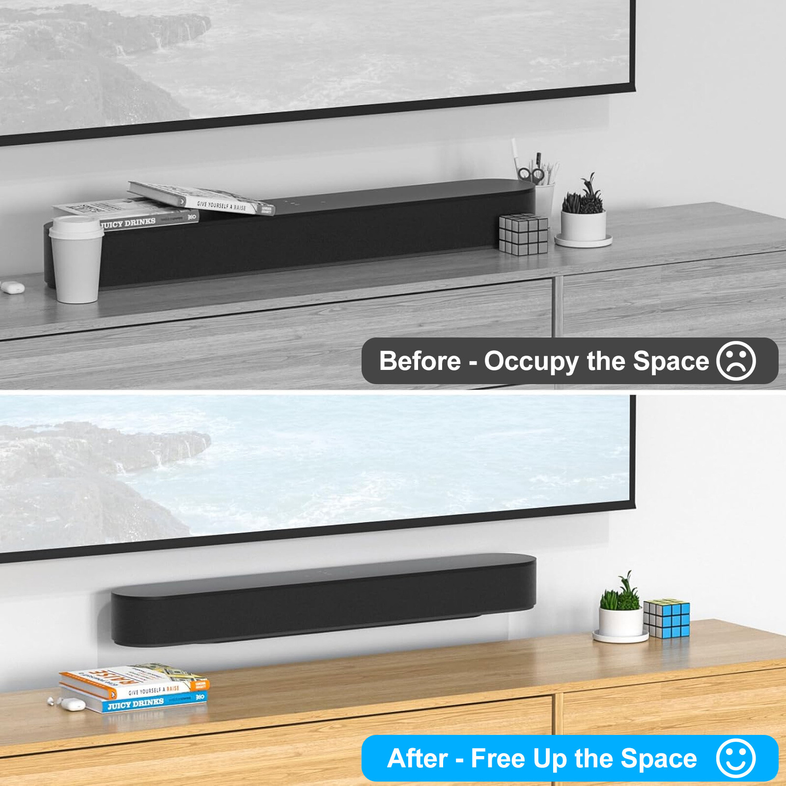 Soundbar Wall Mount Fit for Sonos Beam Gen 1 & Gen 2 Mounting Bracket Under TV