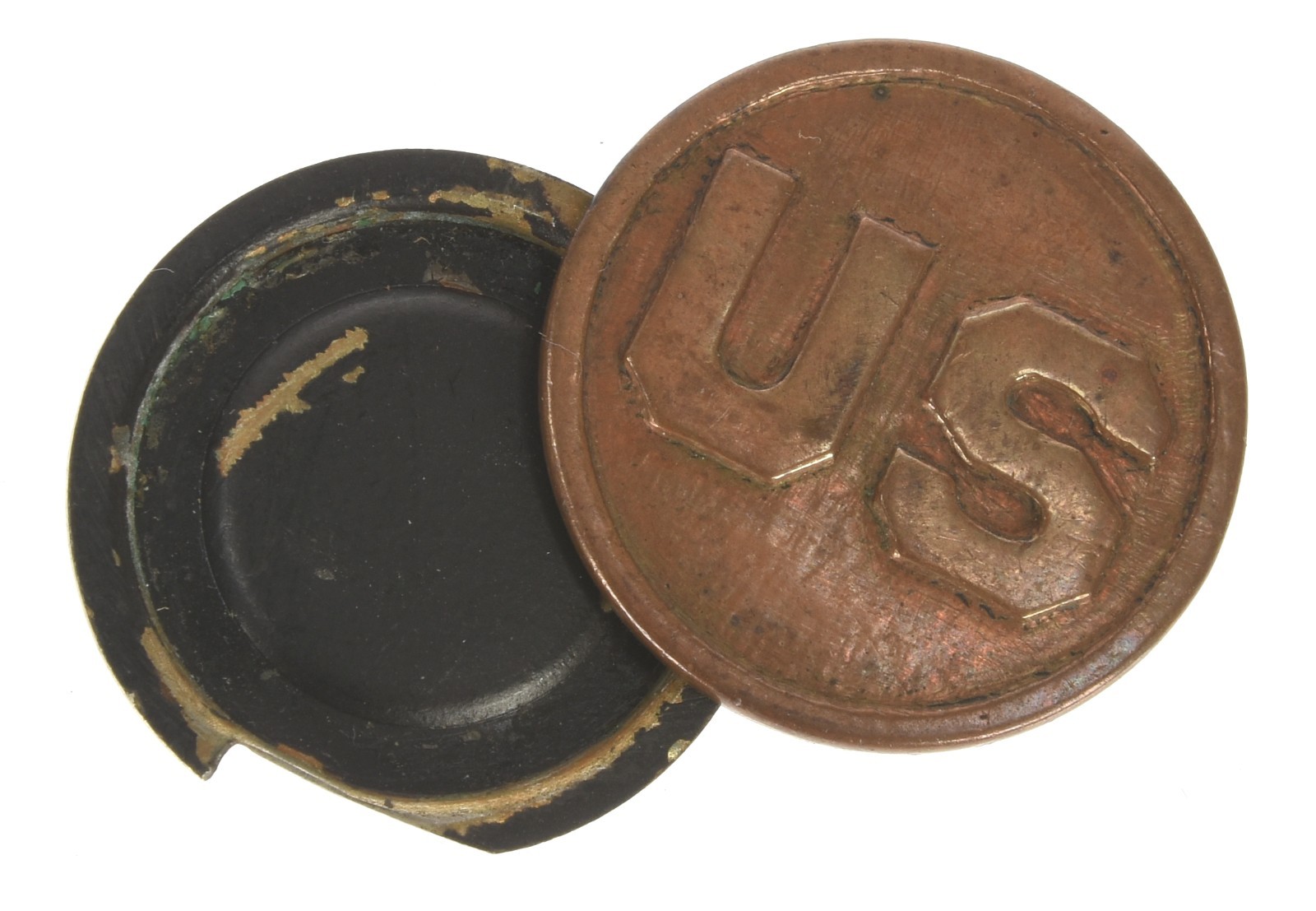 WWI "US" Secret Picture Locket Collar Disc