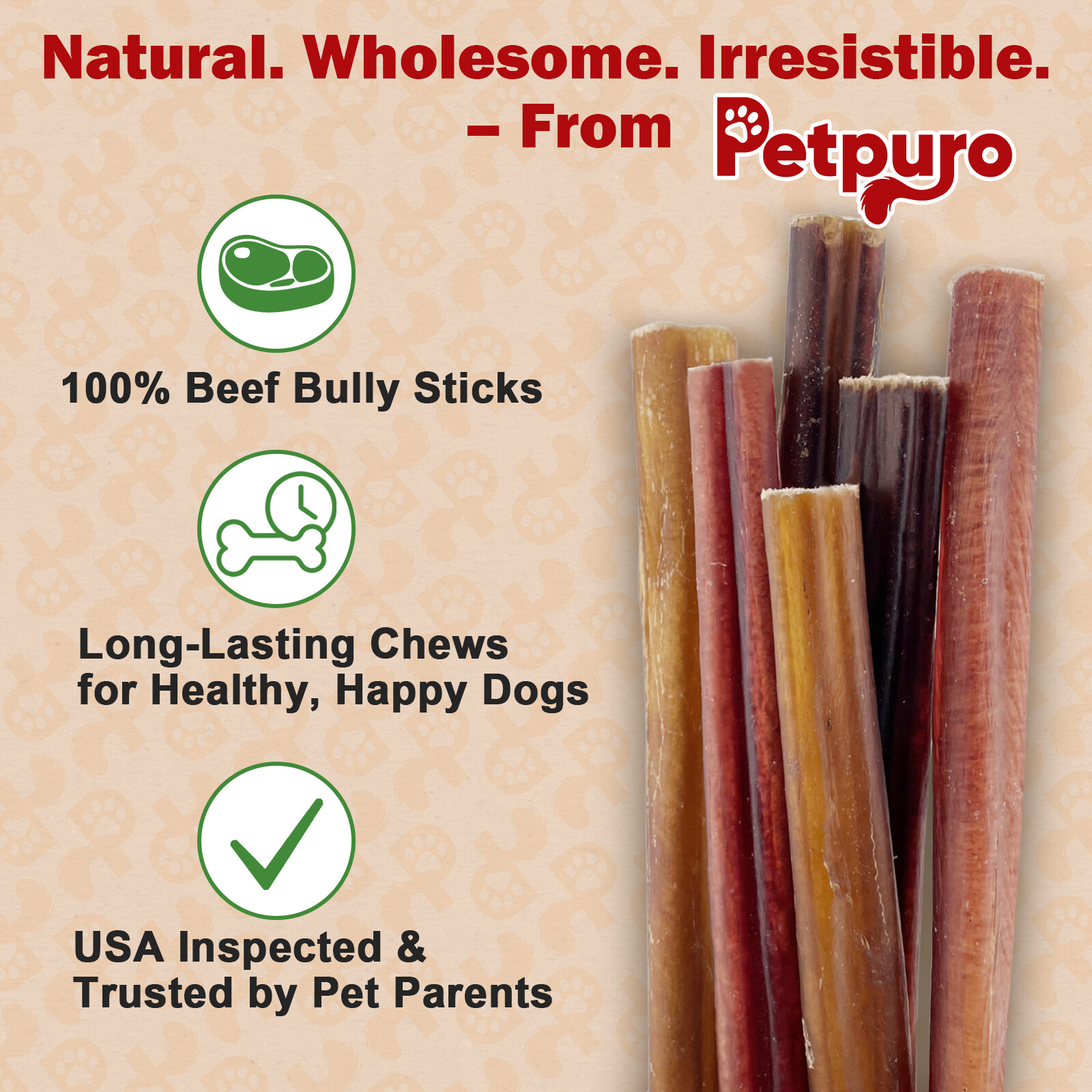 6" inch BULLY STICKS Natural Dog Treats Chews USDA & FDA Approved