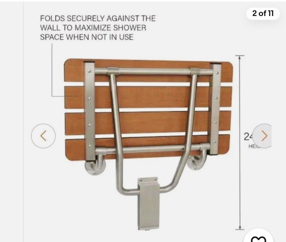 Lift-Assist SSB wall-mounted bathroom shower seat bench
