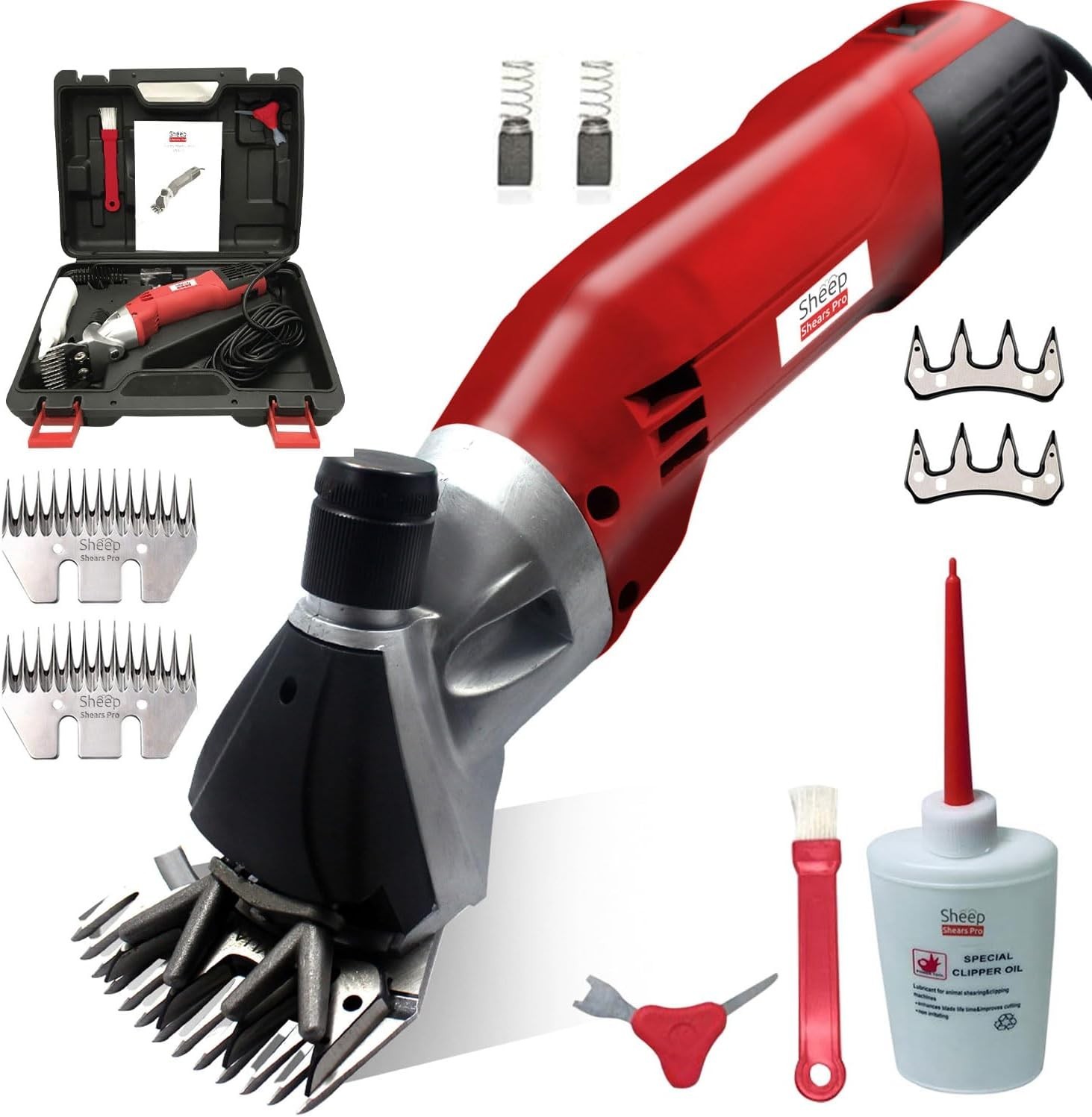 110V 500W Professional Heavy Duty Electric Shearing Clippers with 6 Speed, 2 Bla