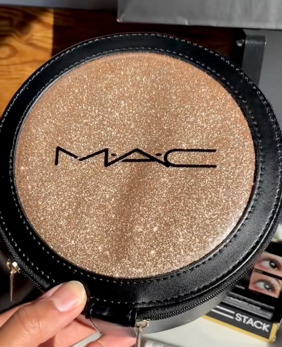 MAC Cosmetics Round Shimmer Eyeshadow Travel Case 2025 Holiday Bag
