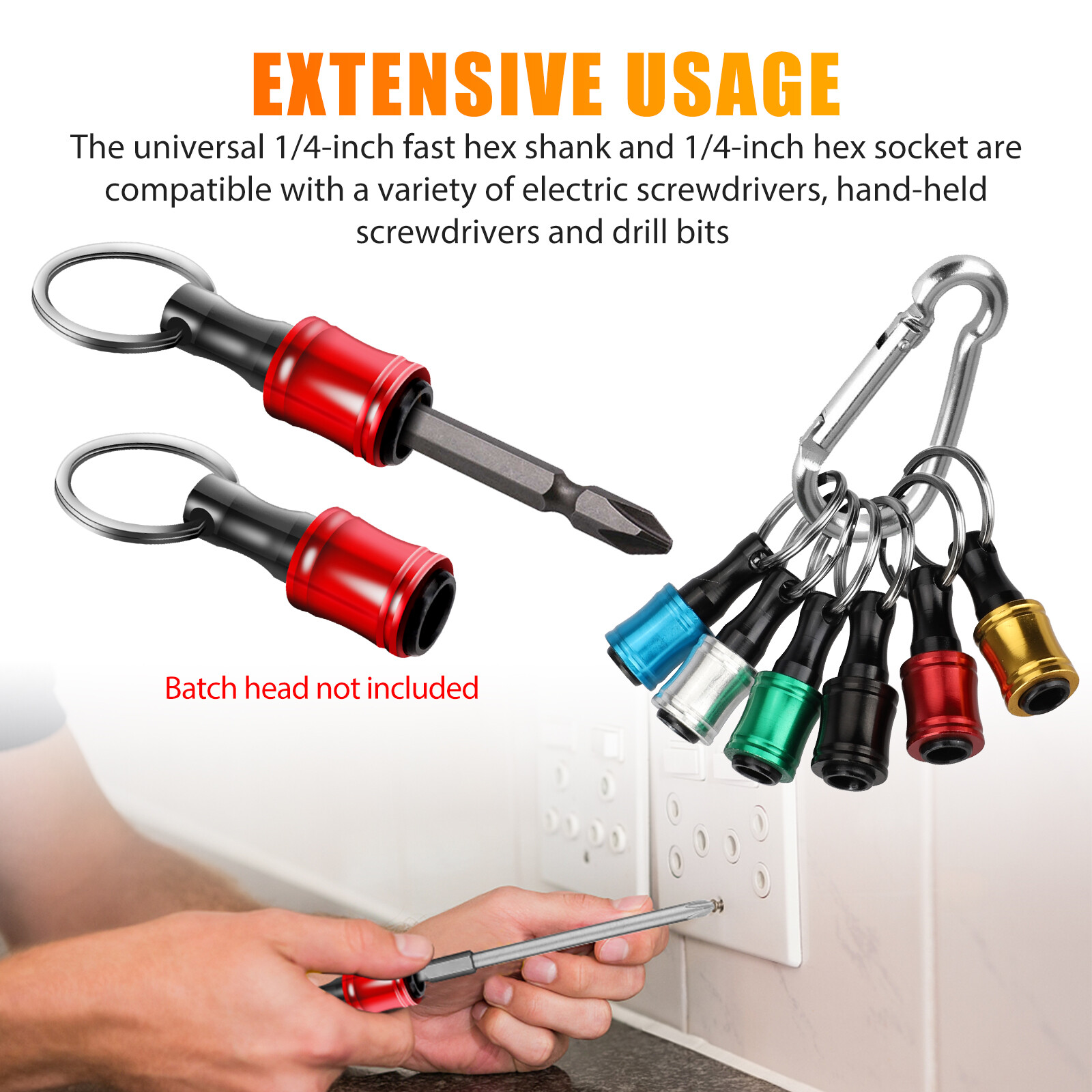 1/4" Hex Shank Quick Release Keychain Screwdriver Drill Bit Holder Bit Set 70PCS