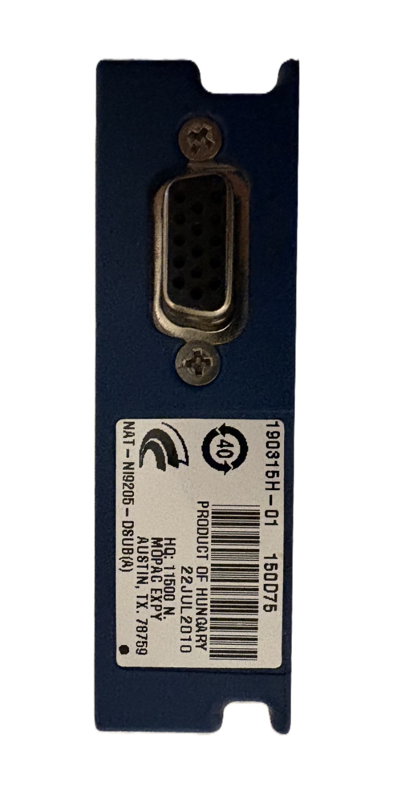 National Instruments NI 9205 Analog Input Module, 32 Channels with DSUB