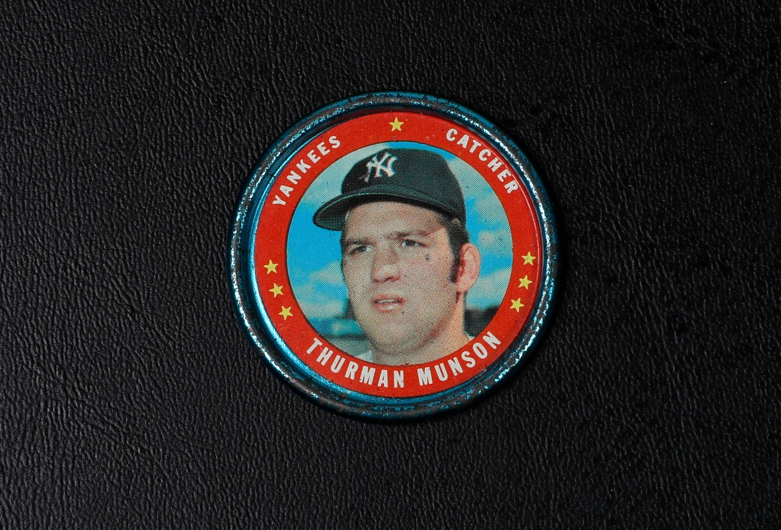 1971 Topps Baseball Coin Pin 118 THURMAN MUNSON New York Yankees