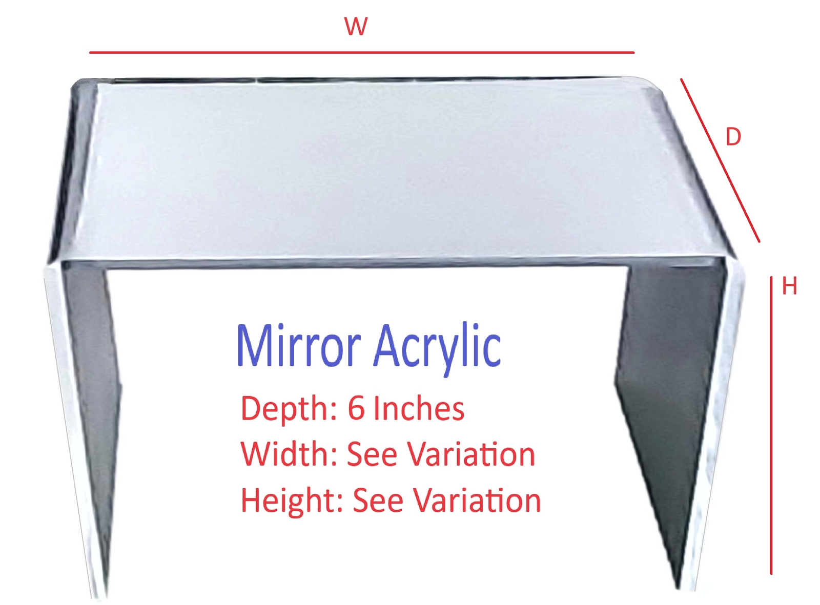 T'z Tagz Any 6-Inch-Deep Mirror Acrylic Riser Display Stands 2 Pack