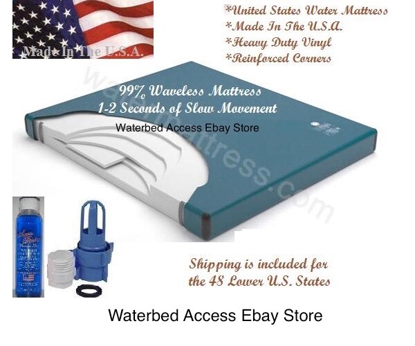 Best Queen 99% waveless hardside waterbed mattress Made in USA