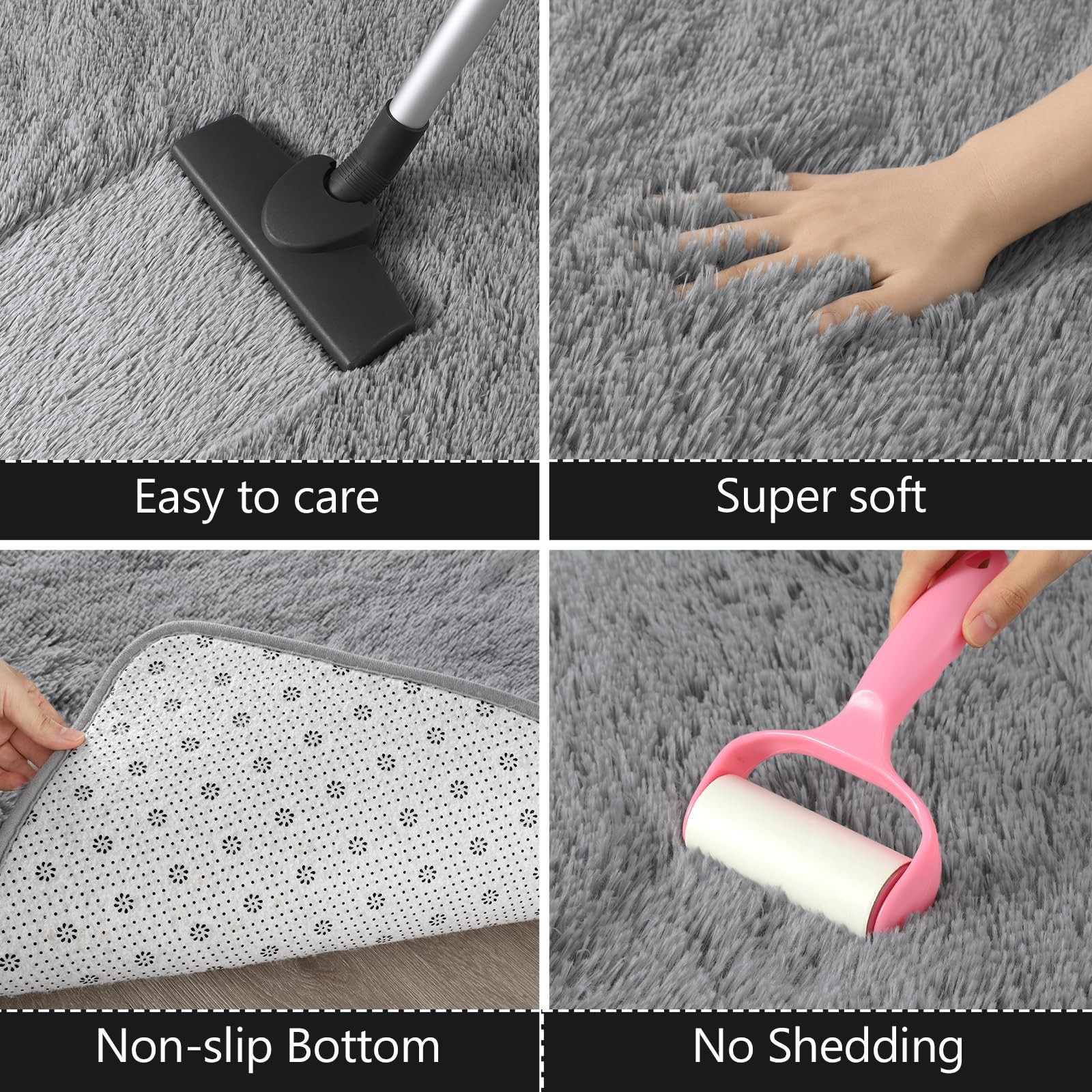 Shag 2x6 Runner Rug for Bedroom, Washable Rugs Runners with Memory Foam Hallways