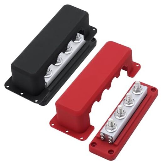 600A High Current Bus Bar Nickel Plated Copper Distribution Block Red&Black