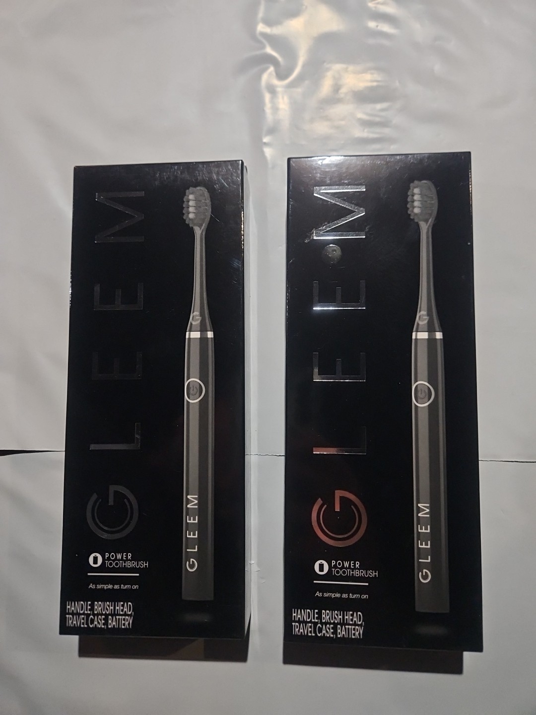 Lot of  2 Gleem Electric Power Toothbrush Battery Black Free S&H Factory Sealed