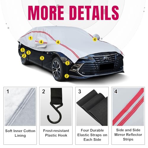 Half Car Cover for Snow, Hail Car Cover with Cotton SUV L(see size table)