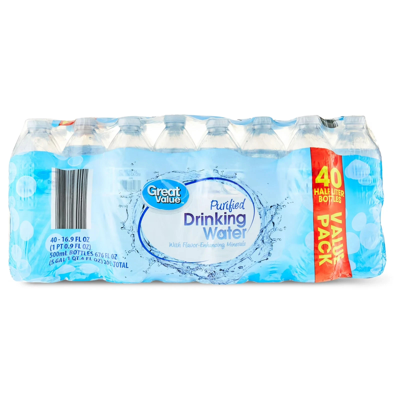 Great Value Purified Drinking Water, 16.9 Fl. Oz., 40 Count free shipping usa