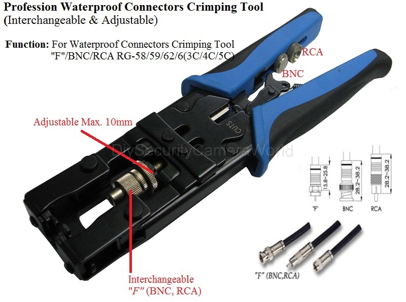 CRIMP-TOOL FOR COMPRESSION BNC/F TYPE / RCA CONNECTOR