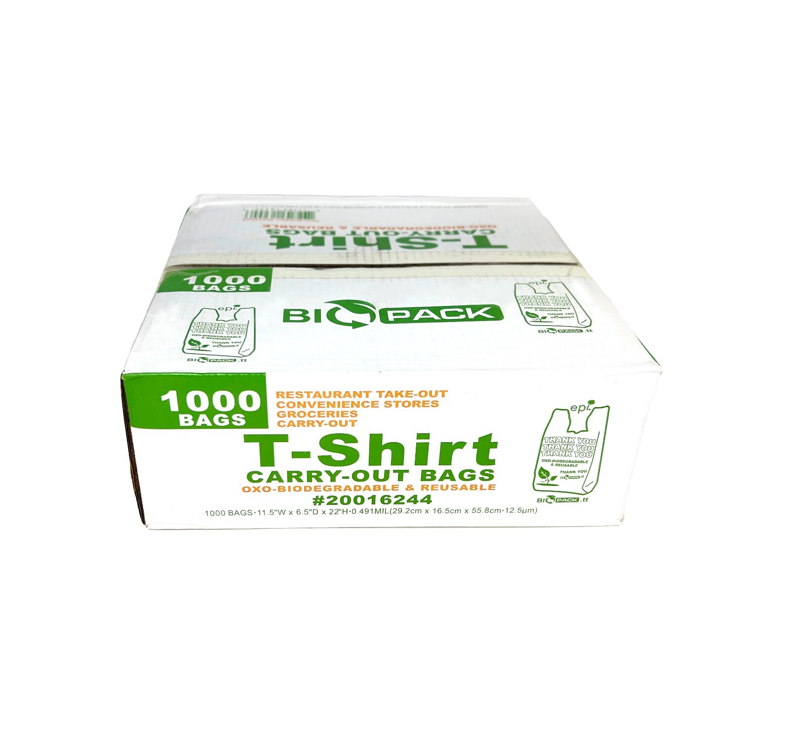 PLASTIC T SHIRT THANK YOU BAGS 22x 6.5 x 11.5 BIODEGRADABLE LOWEST PRICE