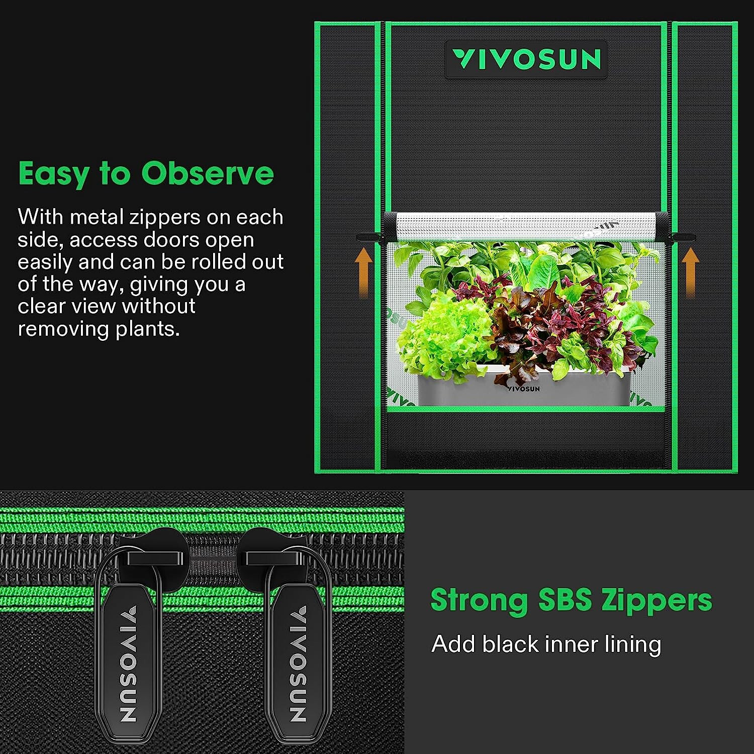 VIVOSUN Small Grow Tent19.69”x14.17”x21.26” ,High Reflective Mylar,Non Toxic
