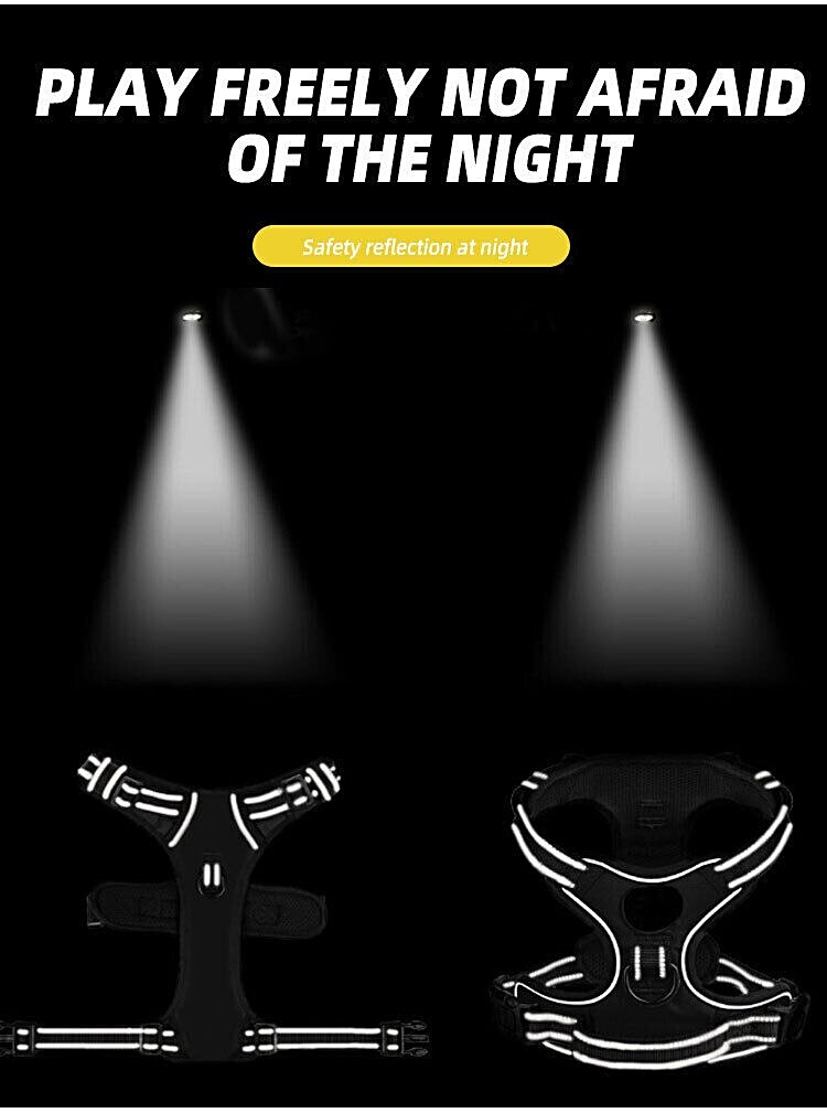 Dog Harness & Training Leash No Pull Control Adjustable Large Handle Heavy Duty