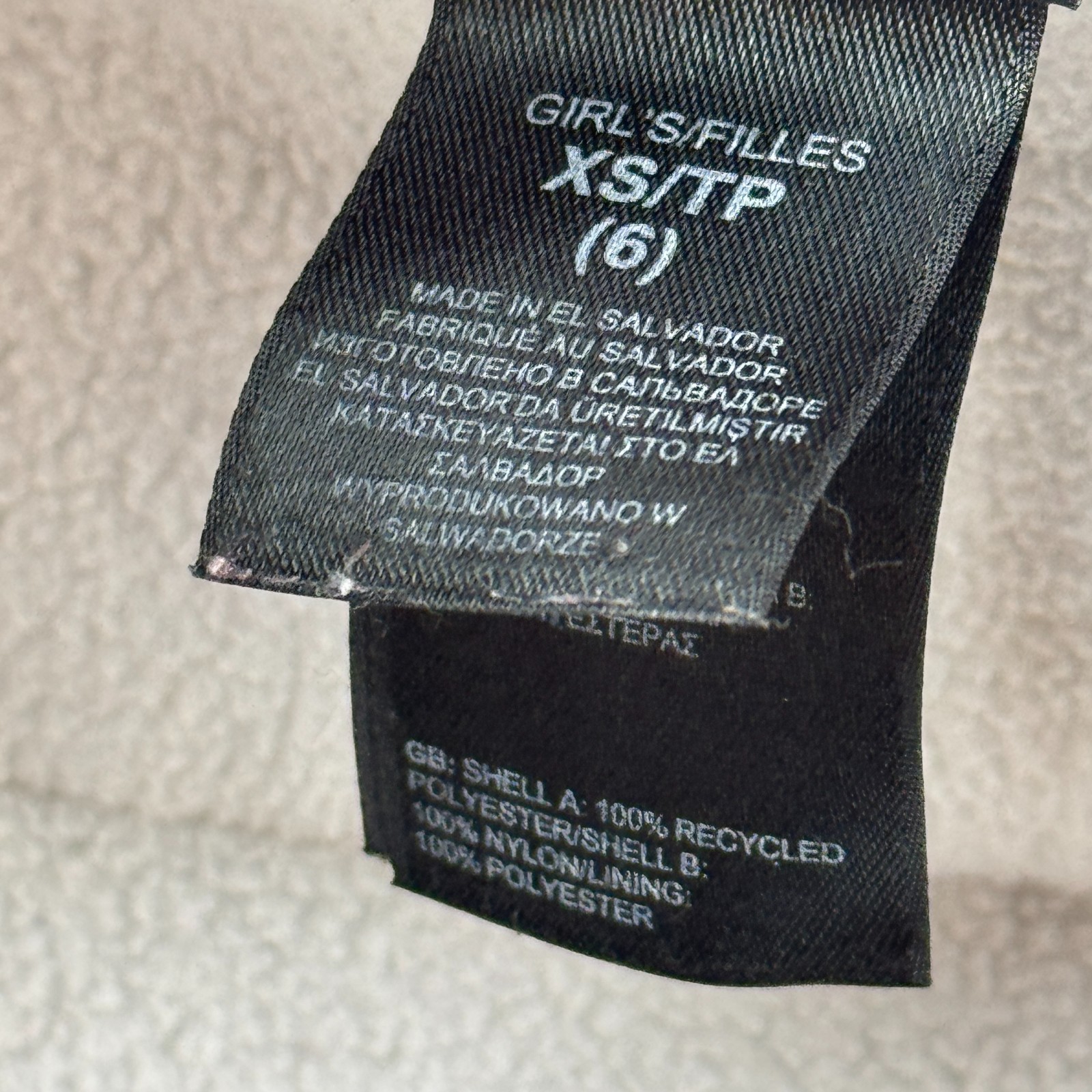 The North Face Jacket Teen Girls XS 6 Black White Denali Hooded Diamond Fleece