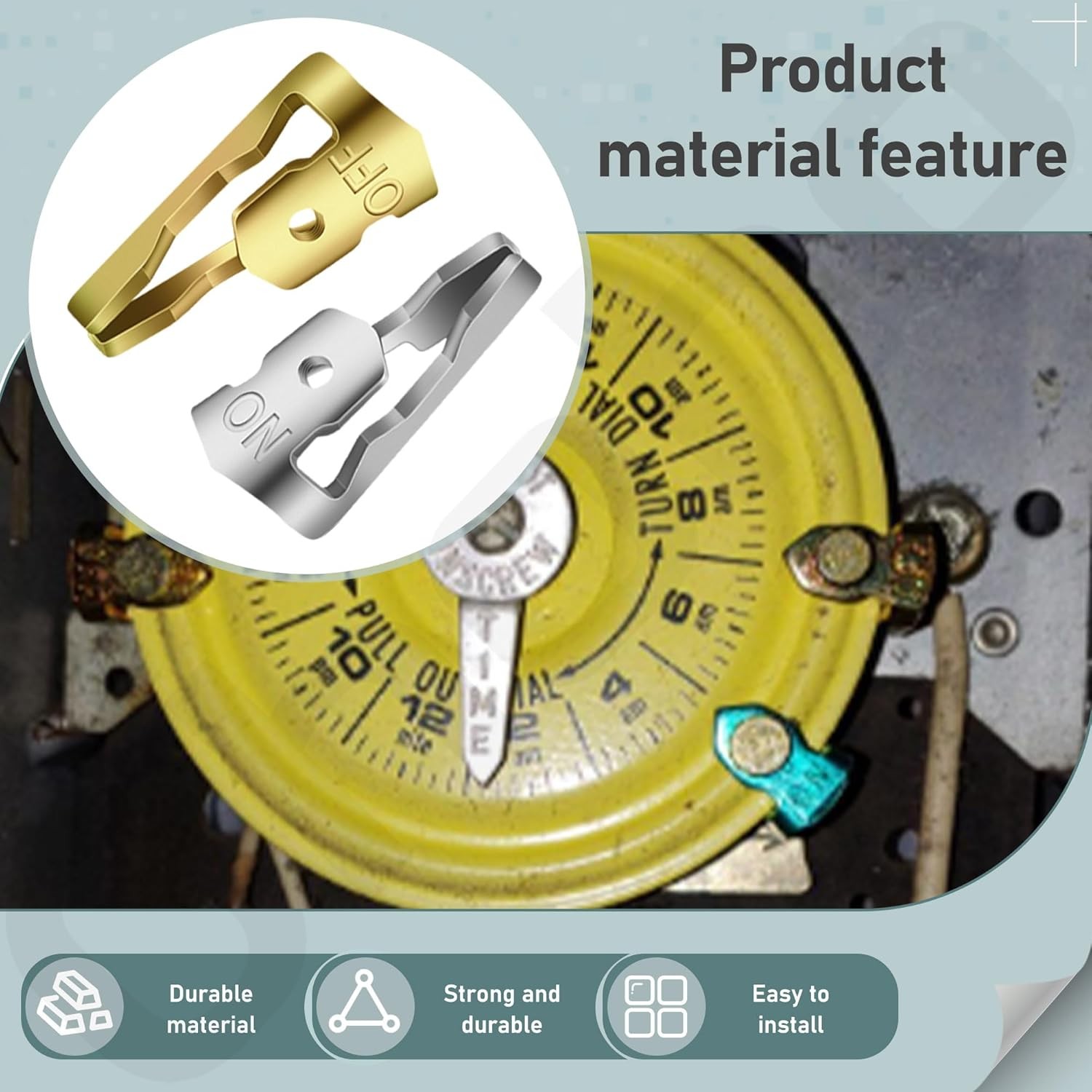 Pool Timer On Off Clips t104r for Intermatic 156T1978A, Time Silver, Gold