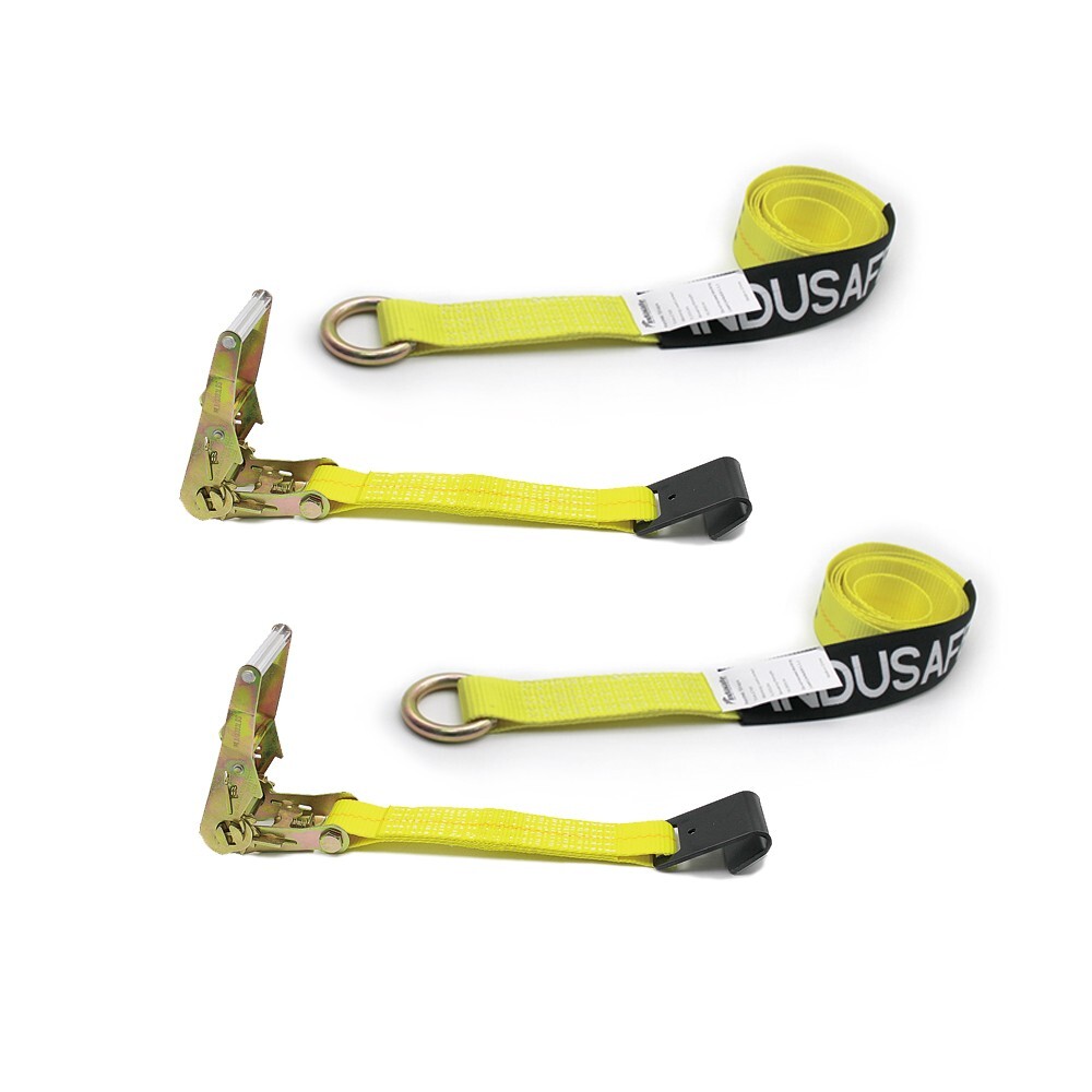 4 Pack Flat Hook Car Tie Down Straps Auto Hauler Ratchet Strap Kit Side Mount