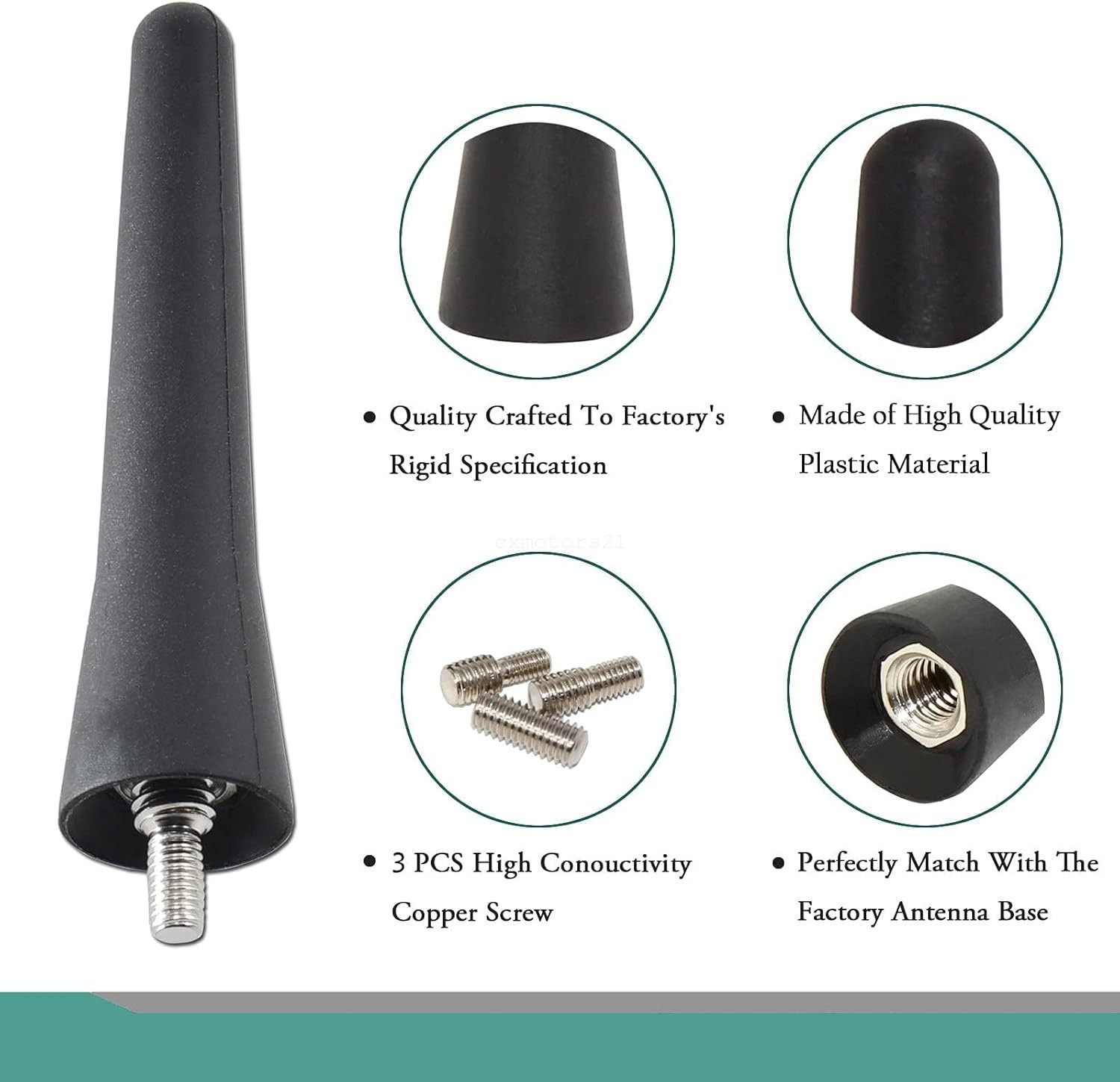 2.5" Car Mini AM/FM Radio Short Antenna Mast for BMW Z3 1996-2002 Z4 2003-2017