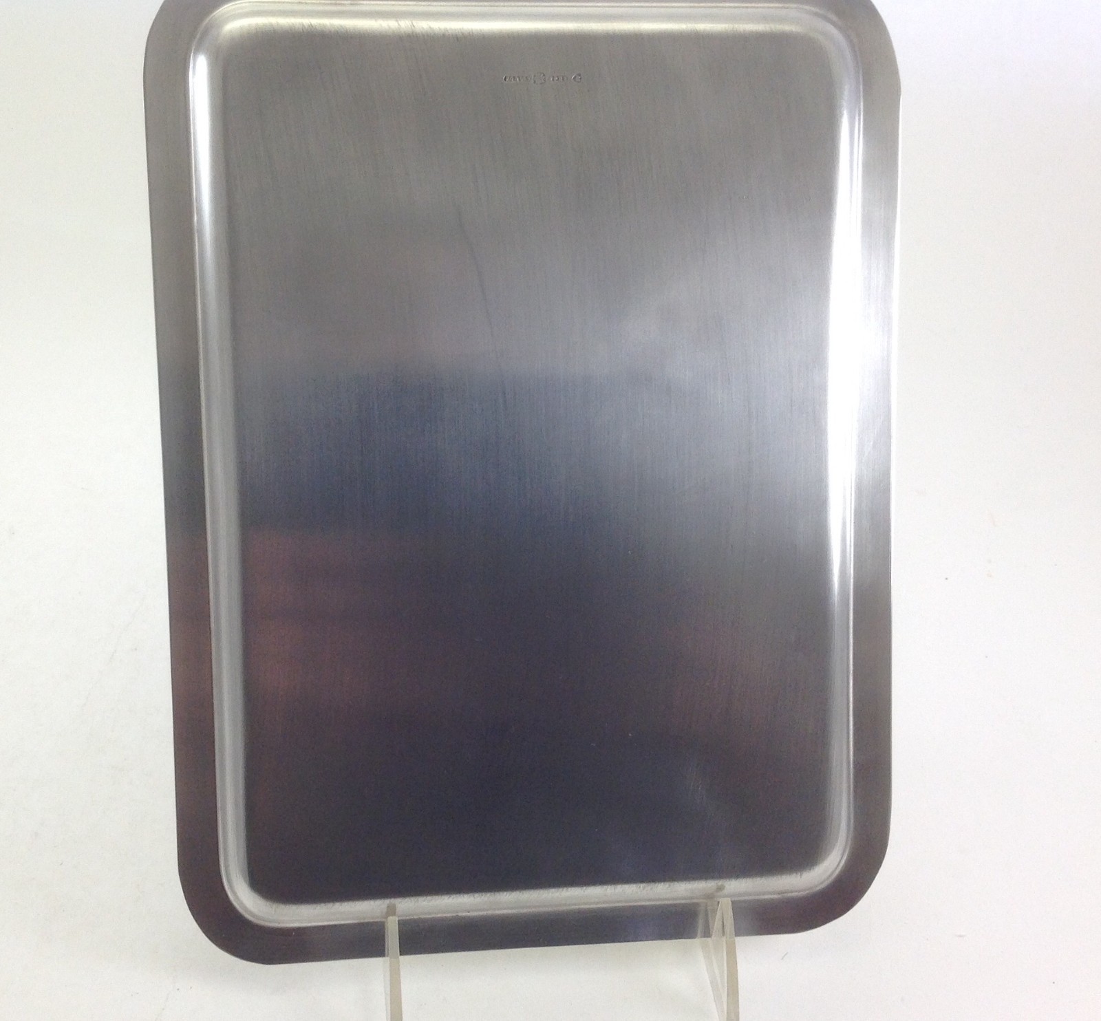 Silver Oblong Coffee Tray , Raw Edge/Plain. 11 in.