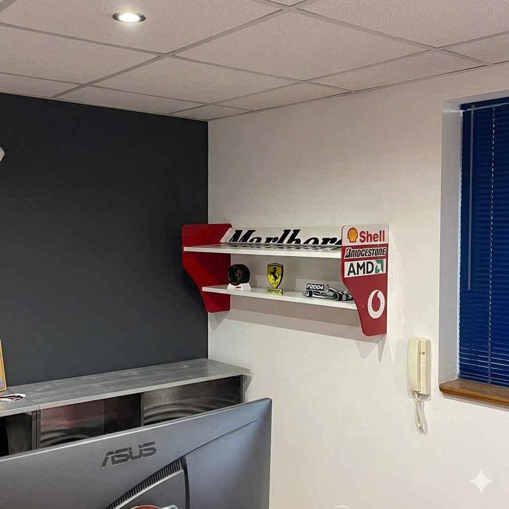 Marlboro Racing Rear Wing Shelf – Formula Style Spoiler Wall Decor