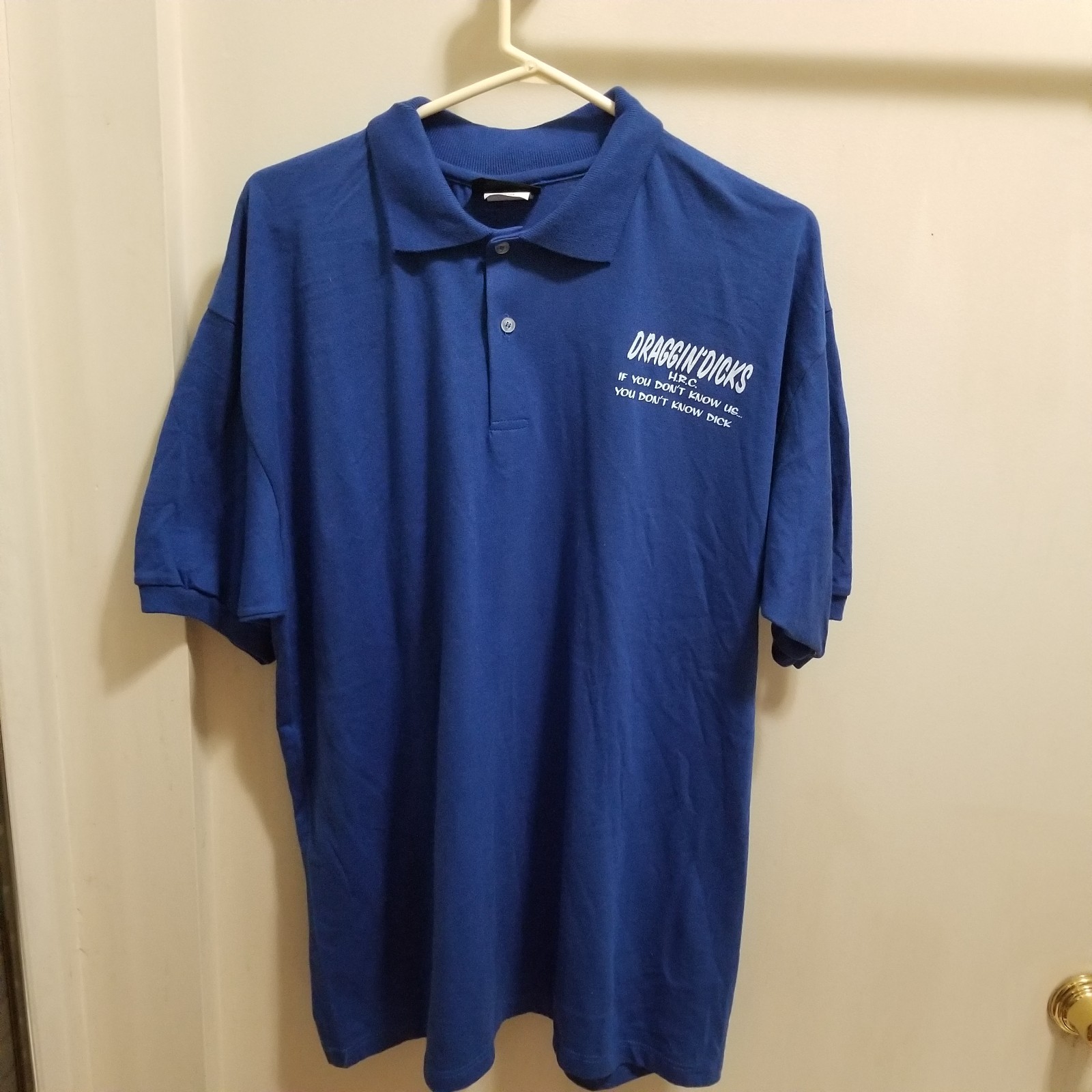 Draggin' Dicks Hot Rod Club Polo Shirt w/Member Names on Back SIZE XL Vintage