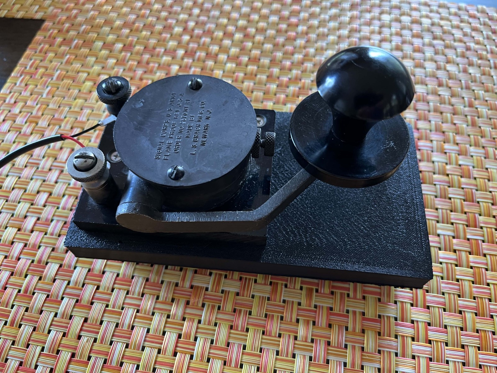 Flameproof Army J-5-A Morse Code Key BASE - Replacement Base for your key