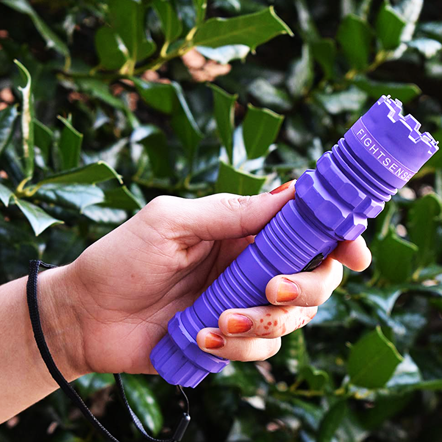 High Voltage Stun Gun for Self Defense with LED Flashlight, Purple