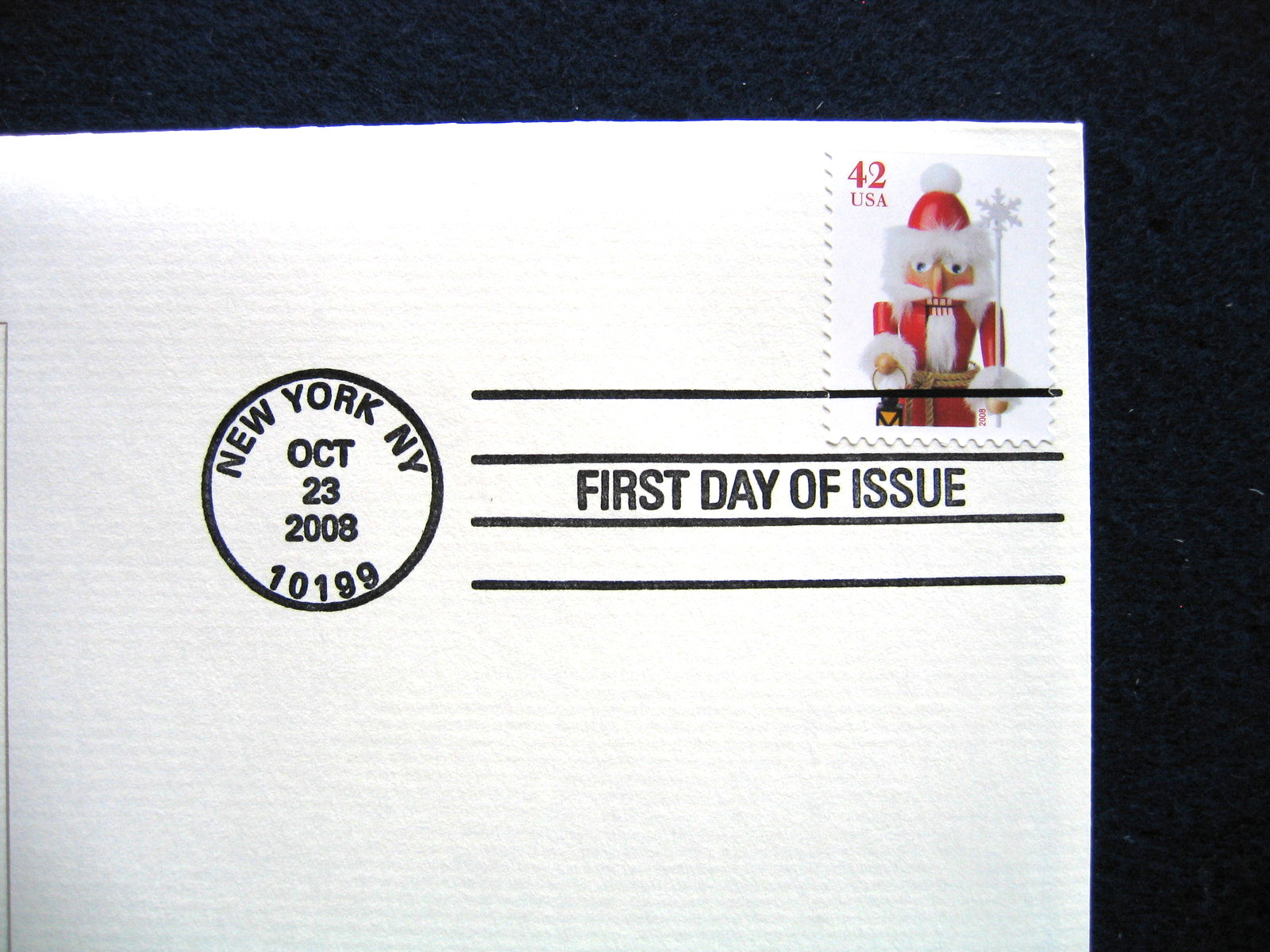 2008 Holiday Santa Nutcracker Replica FDI FDC Gold Golden Cover Stamp